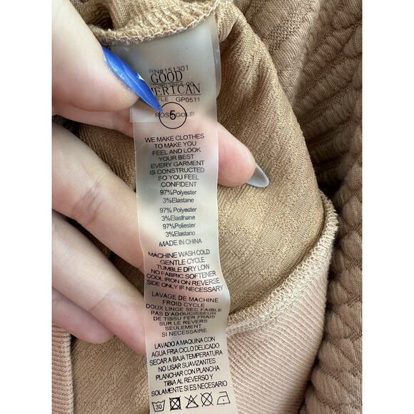 The Good American Womens Sweatshirt Size 5 (2XL) Quilted Snake Rose Gold Hooded - Picture 7 of 14